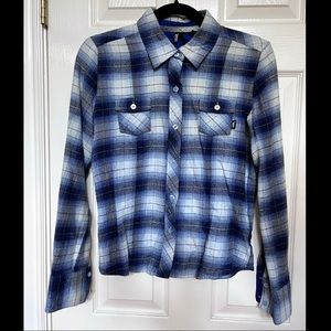 Vans Flannel Button Down, Blue and White Plaid